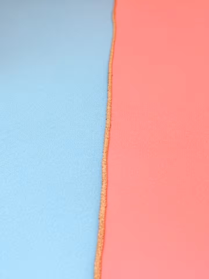 Abstract visual representation of boundaries: two distinct colored zones with respectful border, cle